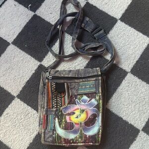 Hippie Style Crossbody Bag with Om Symbol